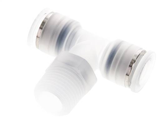 12mm x R1/2'' Inline Tee Push-in Fitting with Male Threads PA EPDM FDA Rotatable