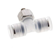 6mm x M 5 Inline Tee Push-in Fitting with Male Threads PA/Stainless Steel EPDM FDA Rotatable