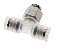 6mm x G1/8'' Inline Tee Push-in Fitting with Male Threads PA/Stainless Steel EPDM FDA Rotatable