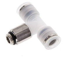 8mm x G1/8'' Inline Tee Push-in Fitting with Male Threads PA/Stainless Steel EPDM FDA Rotatable