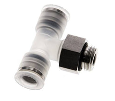 8mm x G1/4'' Inline Tee Push-in Fitting with Male Threads PA/Stainless Steel EPDM FDA Rotatable