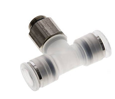 10mm x G1/4'' Inline Tee Push-in Fitting with Male Threads PA/Stainless Steel EPDM FDA Rotatable