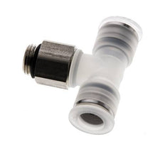 10mm x G1/4'' Inline Tee Push-in Fitting with Male Threads PA/Stainless Steel EPDM FDA Rotatable