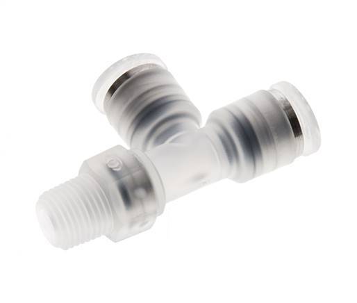 6mm x R1/8'' Right Angle Tee Push-in Fitting with Male Threads PA EPDM FDA Rotatable