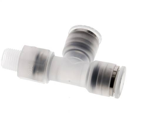 8mm x R1/8'' Right Angle Tee Push-in Fitting with Male Threads PA EPDM FDA Rotatable