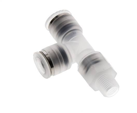 8mm x R1/8'' Right Angle Tee Push-in Fitting with Male Threads PA EPDM FDA Rotatable