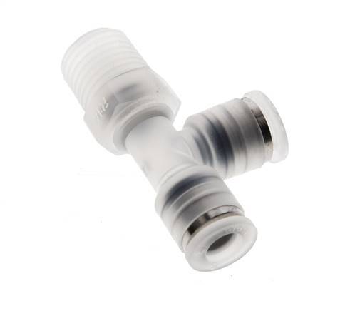 6mm x R1/4'' Right Angle Tee Push-in Fitting with Male Threads PA EPDM FDA Rotatable
