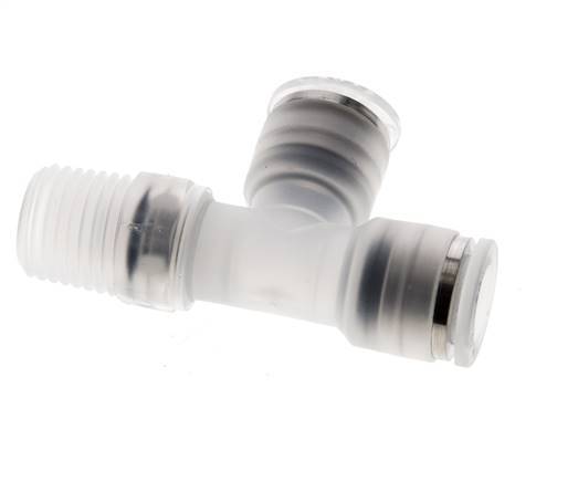 8mm x R1/4'' Right Angle Tee Push-in Fitting with Male Threads PA EPDM FDA Rotatable