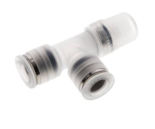 8mm x R1/4'' Right Angle Tee Push-in Fitting with Male Threads PA EPDM FDA Rotatable