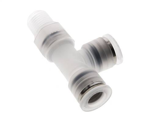10mm x R1/4'' Right Angle Tee Push-in Fitting with Male Threads PA EPDM FDA Rotatable