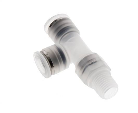 10mm x R1/4'' Right Angle Tee Push-in Fitting with Male Threads PA EPDM FDA Rotatable