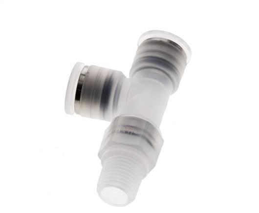 10mm x R1/4'' Right Angle Tee Push-in Fitting with Male Threads PA EPDM FDA Rotatable