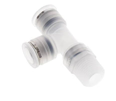 10mm x R3/8'' Right Angle Tee Push-in Fitting with Male Threads PA EPDM FDA Rotatable