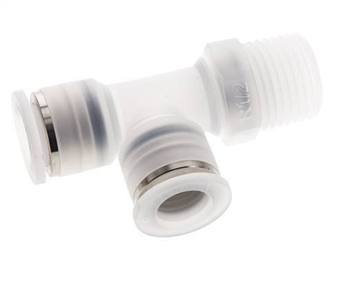 12mm x R1/2'' Right Angle Tee Push-in Fitting with Male Threads PA EPDM FDA Rotatable