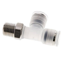 8mm x R1/4'' Right Angle Tee Push-in Fitting with Male Threads PA/Stainless Steel EPDM FDA Rotatable