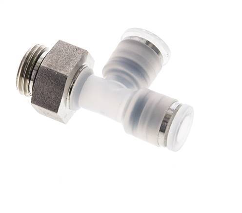 6mm x G1/4'' Right Angle Tee Push-in Fitting with Male Threads PA/Stainless Steel EPDM FDA Rotatable