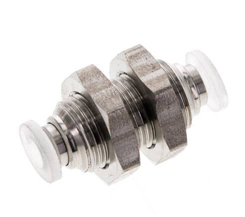 4mm Push-in Fitting Stainless Steel/PA EPDM/PTFE Bulkhead