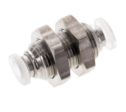 4mm Push-in Fitting Stainless Steel/PA EPDM/PTFE Bulkhead