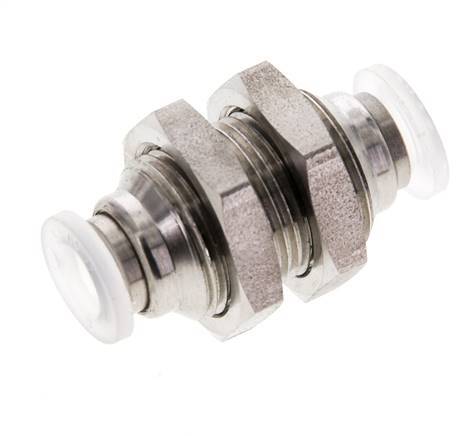 6mm Push-in Fitting Stainless Steel/PA EPDM/PTFE Bulkhead