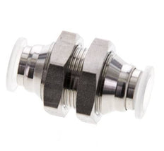 8mm Push-in Fitting Stainless Steel/PA EPDM/PTFE Bulkhead