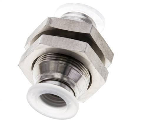 10mm Push-in Fitting Stainless Steel/PA EPDM/PTFE Bulkhead