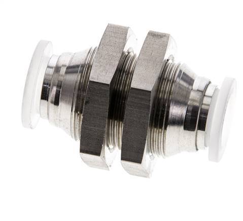10mm Push-in Fitting Stainless Steel/PA EPDM/PTFE Bulkhead