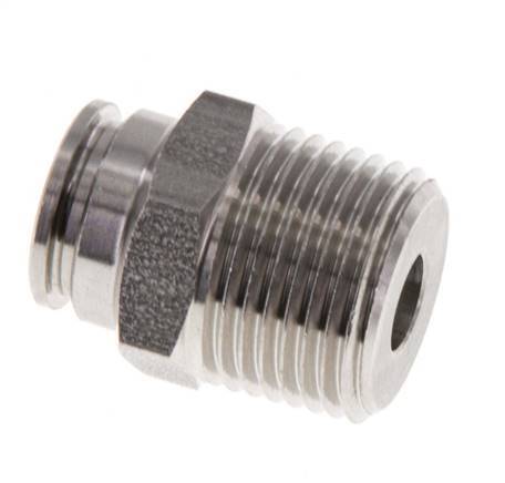 8mm x R3/8'' Push-in Fitting with Male Threads Stainless Steel FKM