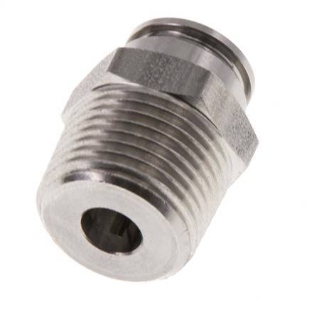 8mm x R3/8'' Push-in Fitting with Male Threads Stainless Steel FKM