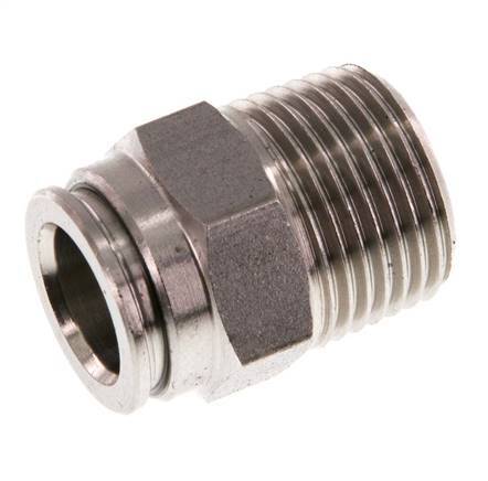 10mm x R3/8'' Push-in Fitting with Male Threads Stainless Steel FKM