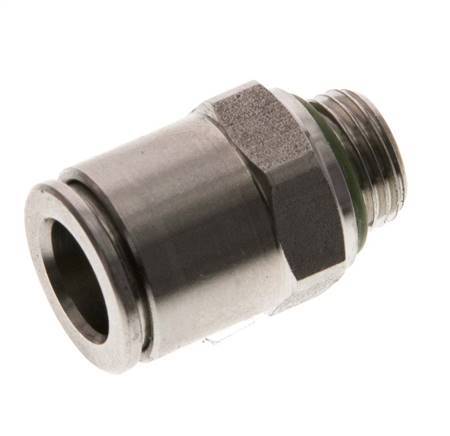 8mm x G1/8'' Push-in Fitting with Male Threads Stainless Steel FKM