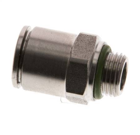 8mm x G1/8'' Push-in Fitting with Male Threads Stainless Steel FKM