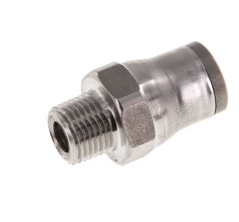 8mm x 1/8'' NPT Push-in Fitting with Male Threads Stainless Steel FKM