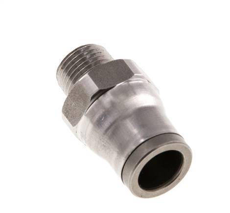 8mm x 1/8'' NPT Push-in Fitting with Male Threads Stainless Steel FKM