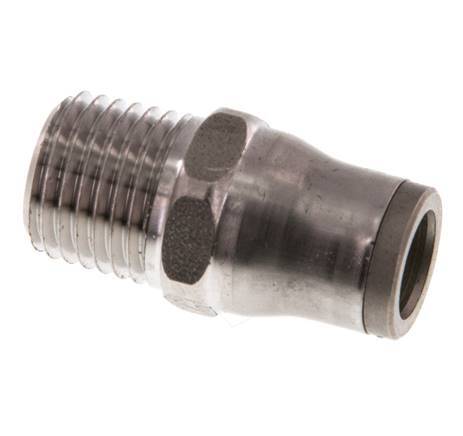 8mm x 1/4'' NPT Push-in Fitting with Male Threads Stainless Steel FKM