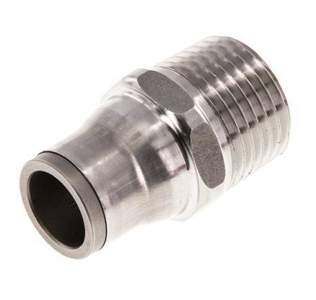 12mm x 1/2'' NPT Push-in Fitting with Male Threads Stainless Steel FKM