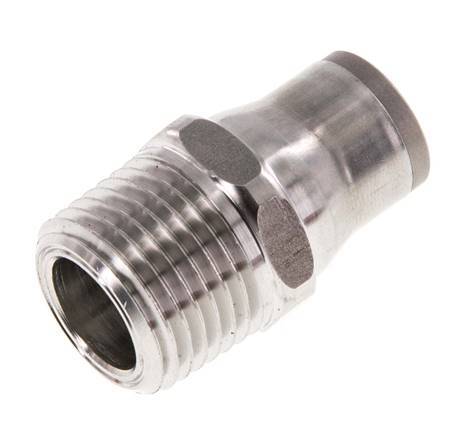 12mm x 1/2'' NPT Push-in Fitting with Male Threads Stainless Steel FKM