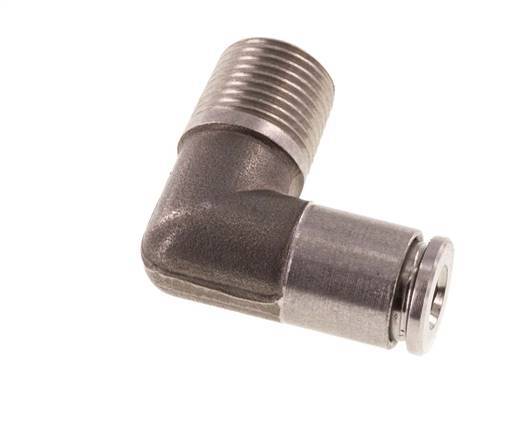 4mm x R1/8'' 90deg Elbow Push-in Fitting with Male Threads Stainless Steel FKM