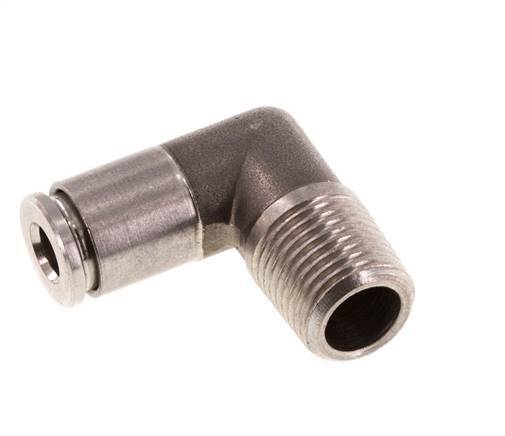 4mm x R1/8'' 90deg Elbow Push-in Fitting with Male Threads Stainless Steel FKM