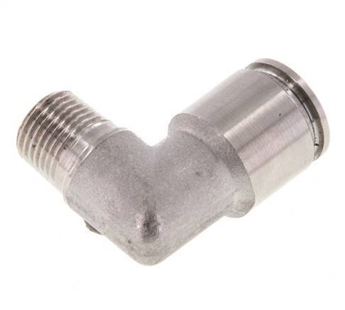 8mm x R1/8'' 90deg Elbow Push-in Fitting with Male Threads Stainless Steel FKM