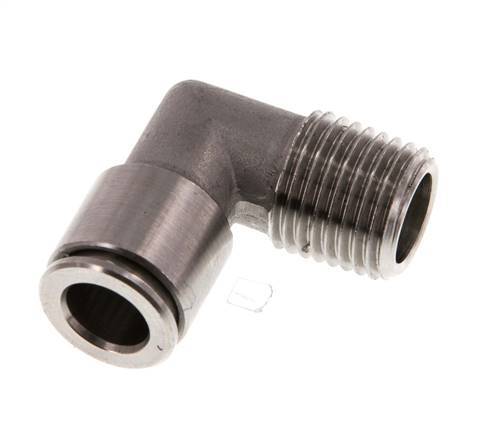 8mm x R1/4'' 90deg Elbow Push-in Fitting with Male Threads Stainless Steel FKM