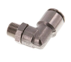 8mm x R1/8'' 90deg Elbow Push-in Fitting with Male Threads Stainless Steel FKM Rotatable