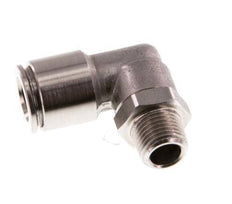 8mm x R1/8'' 90deg Elbow Push-in Fitting with Male Threads Stainless Steel FKM Rotatable