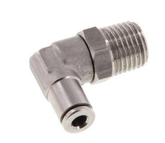 4mm x R1/4'' 90deg Elbow Push-in Fitting with Male Threads Stainless Steel FKM Rotatable