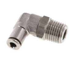 4mm x R1/4'' 90deg Elbow Push-in Fitting with Male Threads Stainless Steel FKM Rotatable