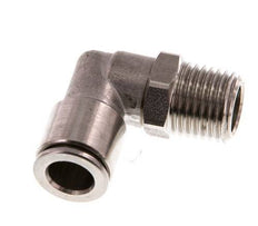 8mm x R1/4'' 90deg Elbow Push-in Fitting with Male Threads Stainless Steel FKM Rotatable