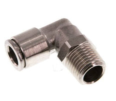 8mm x R1/4'' 90deg Elbow Push-in Fitting with Male Threads Stainless Steel FKM Rotatable