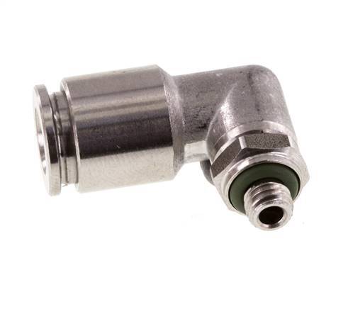 6mm x M 5 90deg Elbow Push-in Fitting with Male Threads Stainless Steel FKM Rotatable