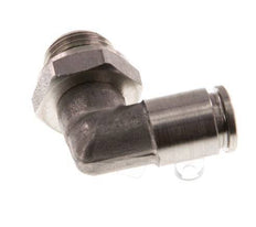 4mm x G1/8'' 90deg Elbow Push-in Fitting with Male Threads Stainless Steel FKM Rotatable