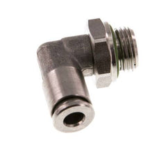 4mm x G1/8'' 90deg Elbow Push-in Fitting with Male Threads Stainless Steel FKM Rotatable