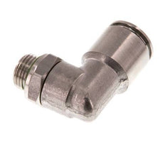8mm x G1/8'' 90deg Elbow Push-in Fitting with Male Threads Stainless Steel FKM Rotatable